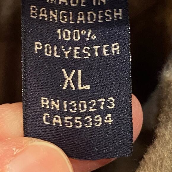 Wrangler Mens XL Fleece Taupe Plaid Button Up Shacket - Picture 5 of 5